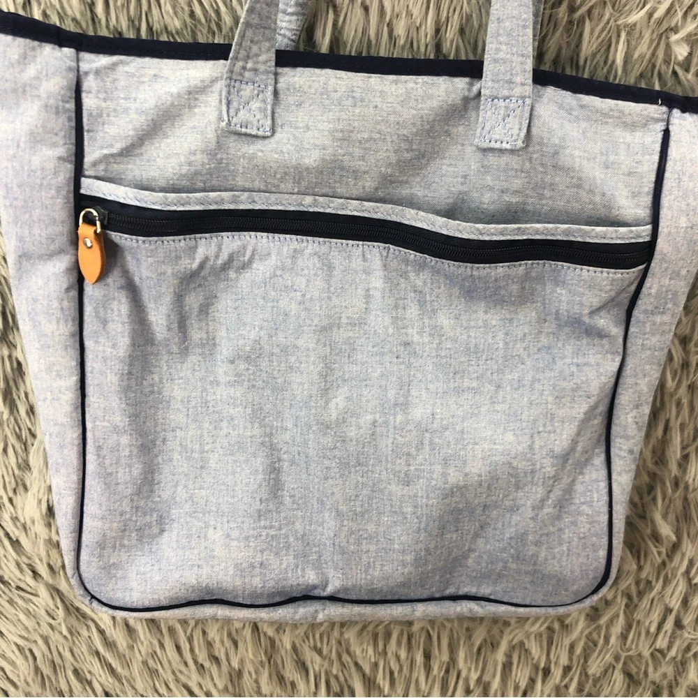 RL Ralph Lauren Tote Bag Blue Logo Diaper Bag Double Handle Pockets
